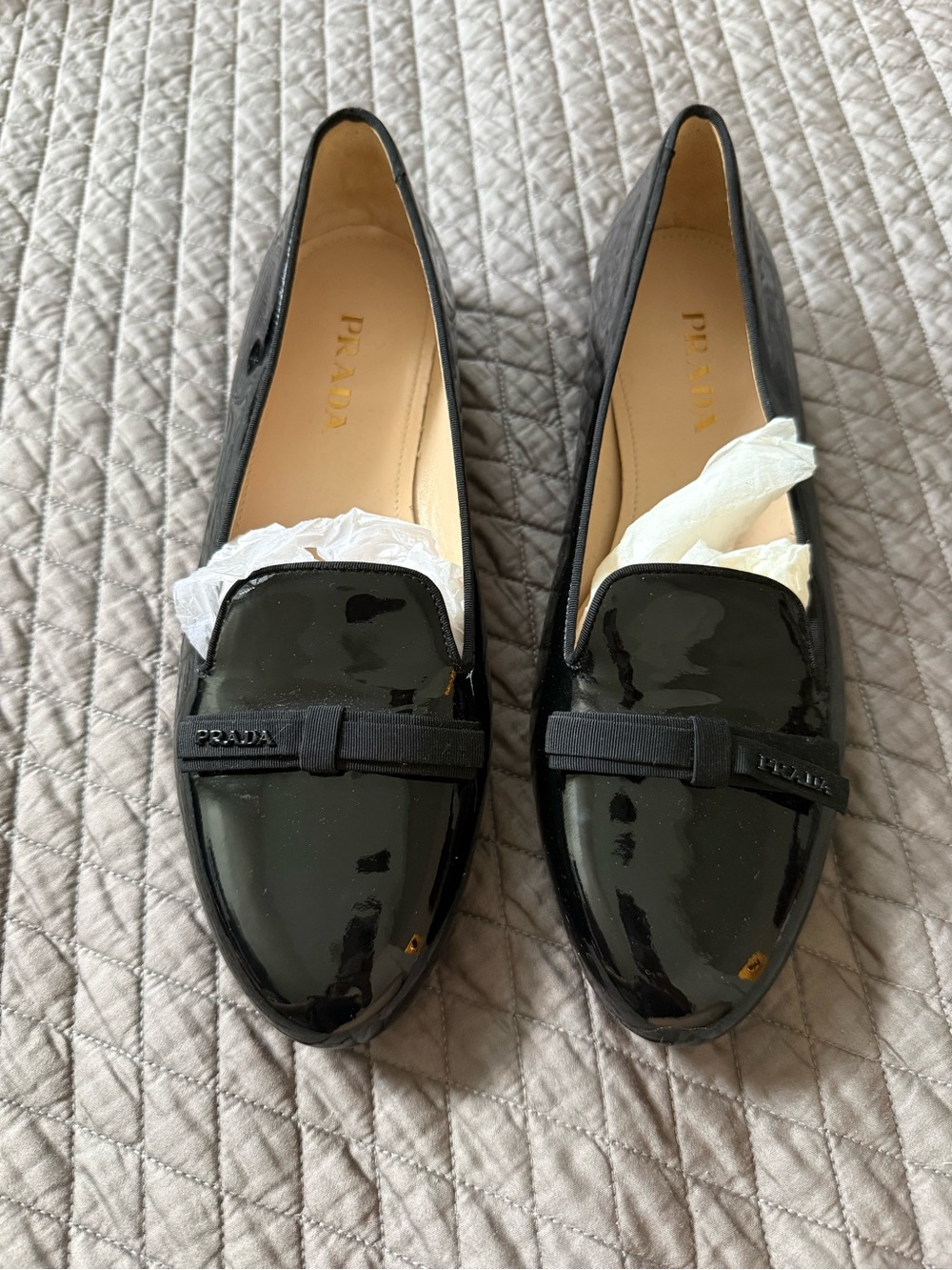 Prada Black Patent Leather Loafers - Picture 2 of 5